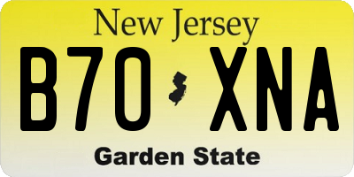 NJ license plate B70XNA