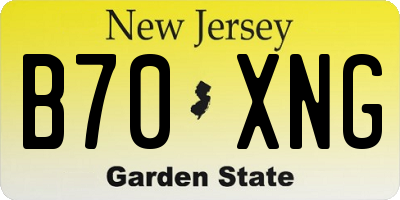 NJ license plate B70XNG