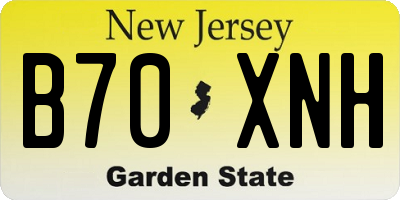 NJ license plate B70XNH