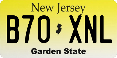 NJ license plate B70XNL