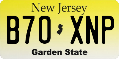 NJ license plate B70XNP