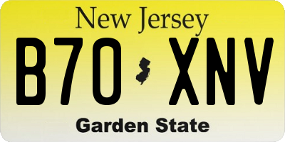 NJ license plate B70XNV