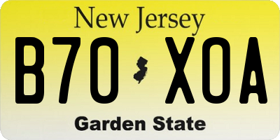NJ license plate B70XOA