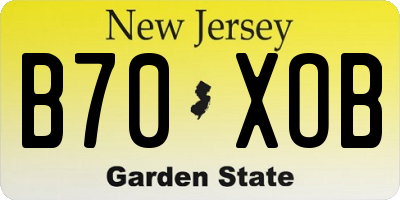 NJ license plate B70XOB