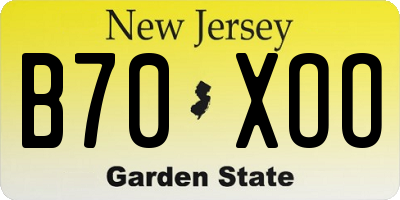NJ license plate B70XOO