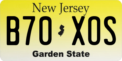 NJ license plate B70XOS