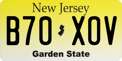 NJ license plate B70XOV
