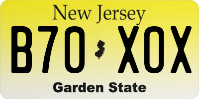 NJ license plate B70XOX