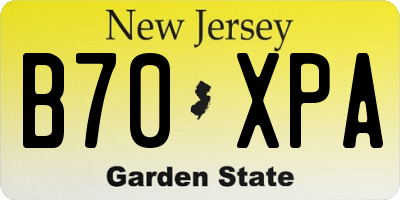 NJ license plate B70XPA