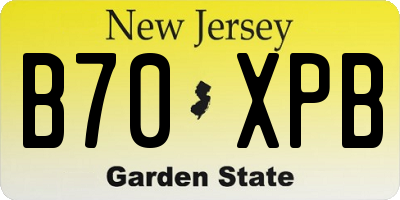 NJ license plate B70XPB