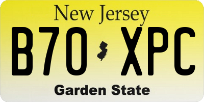 NJ license plate B70XPC