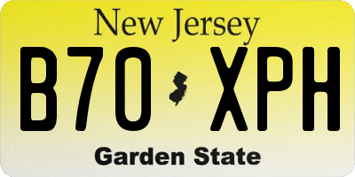 NJ license plate B70XPH