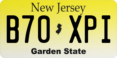 NJ license plate B70XPI