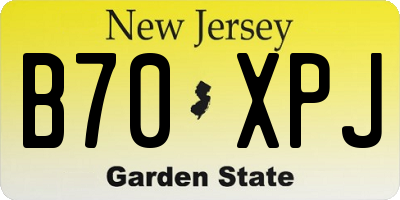 NJ license plate B70XPJ