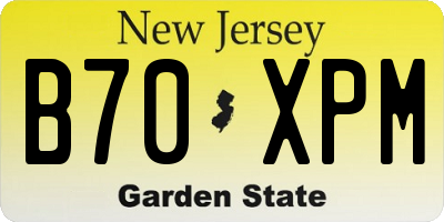 NJ license plate B70XPM