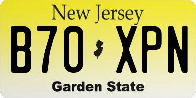 NJ license plate B70XPN