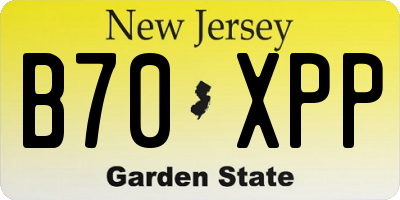 NJ license plate B70XPP