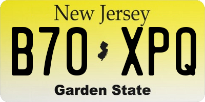 NJ license plate B70XPQ
