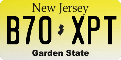 NJ license plate B70XPT