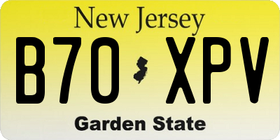 NJ license plate B70XPV