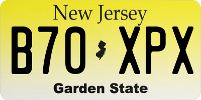 NJ license plate B70XPX