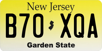 NJ license plate B70XQA