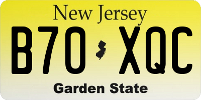 NJ license plate B70XQC