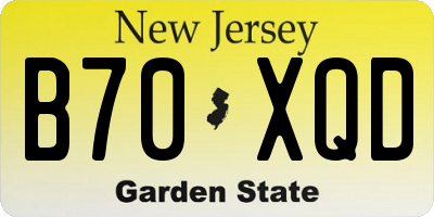 NJ license plate B70XQD