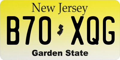 NJ license plate B70XQG