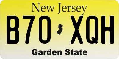 NJ license plate B70XQH