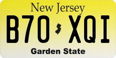 NJ license plate B70XQI