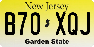 NJ license plate B70XQJ