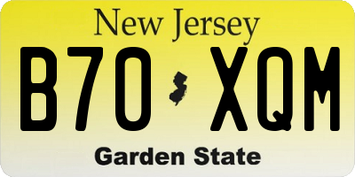 NJ license plate B70XQM
