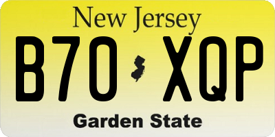 NJ license plate B70XQP
