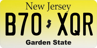 NJ license plate B70XQR
