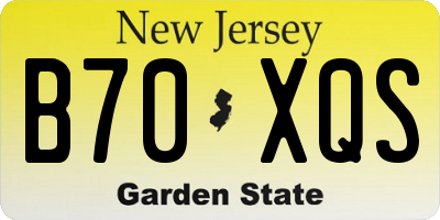 NJ license plate B70XQS