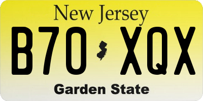 NJ license plate B70XQX