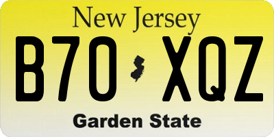 NJ license plate B70XQZ