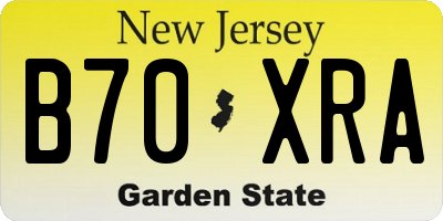 NJ license plate B70XRA
