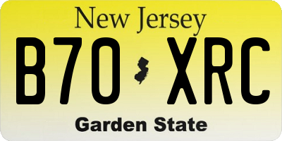 NJ license plate B70XRC