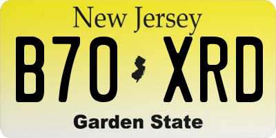 NJ license plate B70XRD