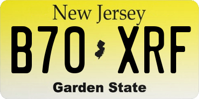 NJ license plate B70XRF
