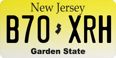 NJ license plate B70XRH