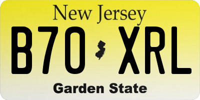 NJ license plate B70XRL