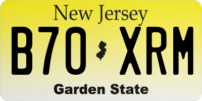 NJ license plate B70XRM