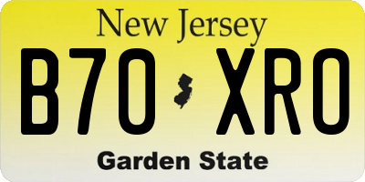 NJ license plate B70XRO