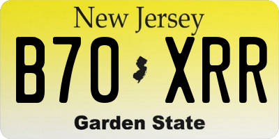 NJ license plate B70XRR