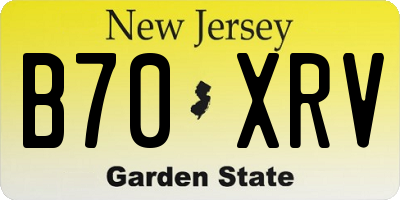 NJ license plate B70XRV