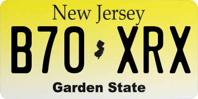 NJ license plate B70XRX