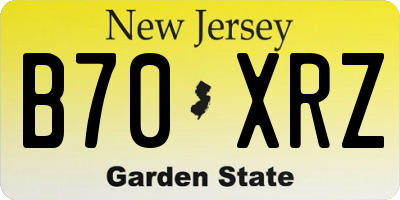 NJ license plate B70XRZ